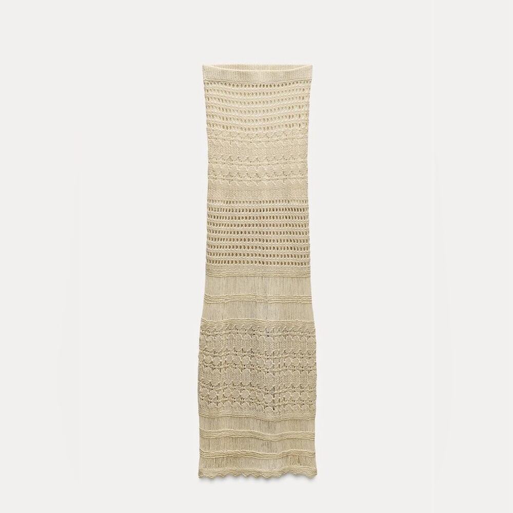 ZARA LONG CROCHET TRIM SKIRT
